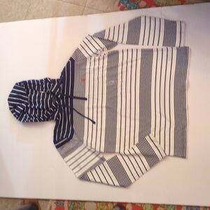 Men's Polo Ralph Lauren Hoodie in Navy and White Stripes. Size M/M 100% Cotton